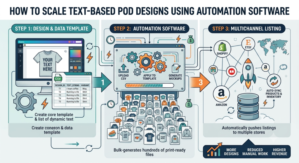 How to Scale Text-Based POD Designs Using Automation Software